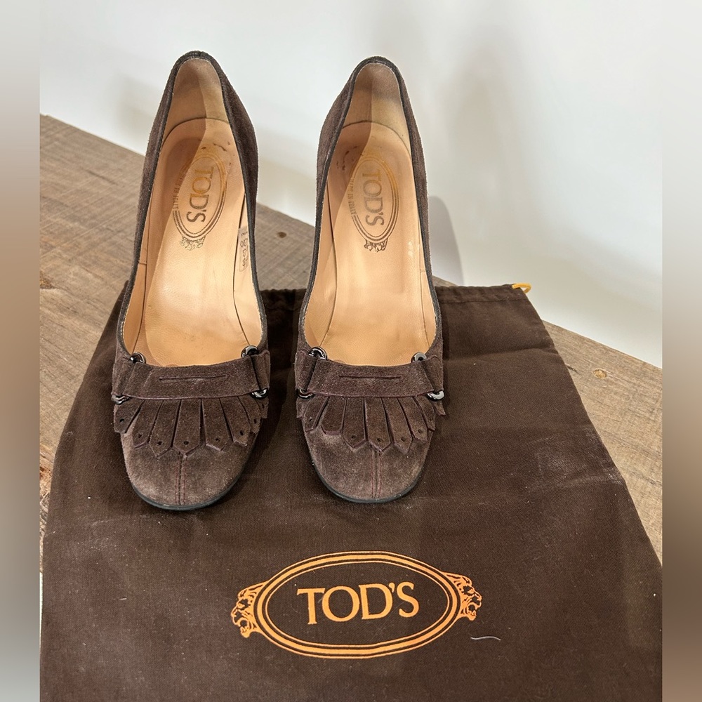 Tod’s brown suede loafer-pump - size 7